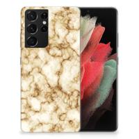Samsung Galaxy S21 Ultra | TPU | Siliconen hoesje | Marmer Goud