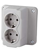 kabeldoos lasdoos incl. 2 wcd bedraad grijs