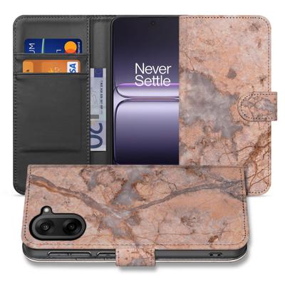 Marmer Oranje Hoesje Voor OnePlus Nord CE 5 Bookcase Hoesje