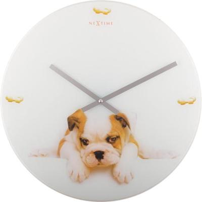 NeXtime klok 8136 puppy, ø43 cm, wall, white/ beige