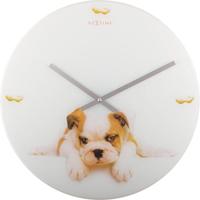 NeXtime klok 8136 puppy, ø43 cm, wall, white/ beige
