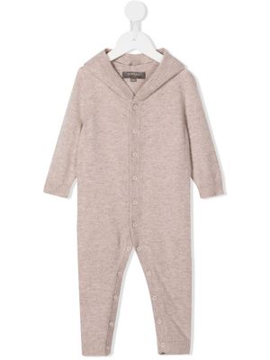 N.PEAL KIDS combinaison Bear en cachemire à capuche - Marron