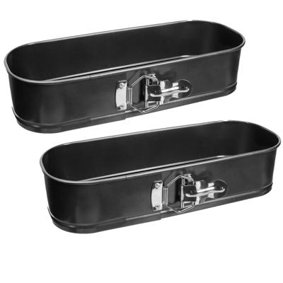 5five Taarten bakvormen/springvormen - 2x - metaal - zwart - 31 cm - 1,9L