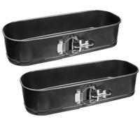 5five Taarten bakvormen/springvormen - 2x - metaal - zwart - 31 cm - 1,9L