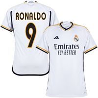 Real Madrid Shirt Thuis 2023-2024 + Ronaldo 9 (Legend Printing) - thumbnail