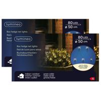 Lumineo Buxus kerstverlichting - 2x - 80 led lampjes - warm wit - lichtnet - 50 x 50 cm Lumineo Buxus kerstverlichting - 2x - 80 led lampjes - warm wit - lichtnet - 50 x 50 cm