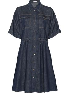 Brunello Cucinelli robe-chemise mi-longue en jean - Bleu