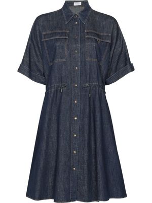Brunello Cucinelli robe-chemise mi-longue en jean - Bleu