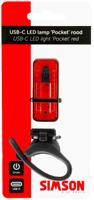 Simson usb-c oplaadbaar led achterlicht pocket rood 022032