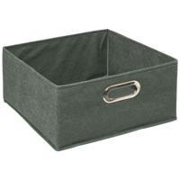 Opbergmand/kastmand - grijsgroen - linnen - 14 liter - 31 x 31 x 15 cm - Opbergbox - Vakkenkast