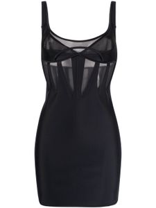 Mugler robe en résille à coupe courte - Noir