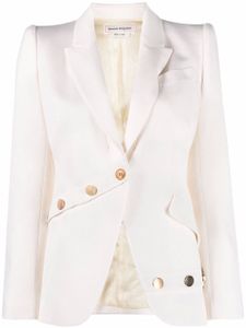 Alexander McQueen blazer en laine à boutonnière - Tons neutres