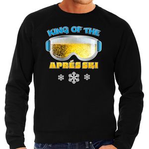 Apres ski sweater voor heren - king of the apres ski - zwart - wintersport - bier