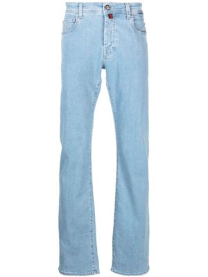 Billionaire jean droit à taille mi-haute - Bleu