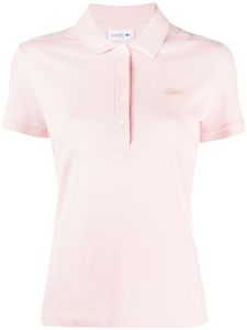 Lacoste polo en coton à logo appliqué - Rose