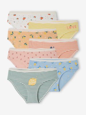 Set van 7 slips zomerfruit van biokatoen koraal