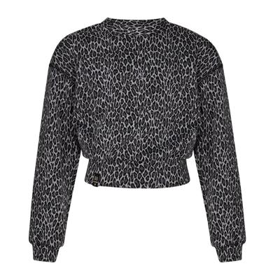 KIEstone winter sweater meisjes - bruin panter - Marieke