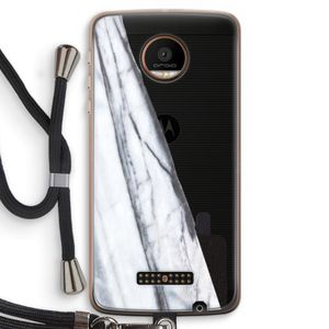 Gestreepte marmer: Motorola Moto Z Force Transparant Hoesje met koord