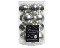 16 Glazen balletjes 35 mm zilver - Decoris