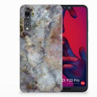 Huawei P20 Pro TPU Siliconen Hoesje Marmer Grijs