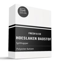Splittopper Hoeslaken - Badstof - Wit - 180x200 cm - Wit - Fresh and Co - Dekbed-Discounter.nl