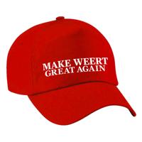 Carnaval verkleed pet - rood - Make Weert Great Again - volwassenen Carnaval verkleed pet - rood - Make Weert Great Again - volwassenen