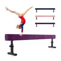Verstelbare Evenwichtsbalk 226 cm Hoge en Lage Gymnastiekbalk met 3 Hoogtes Paars