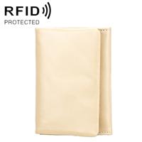 2031 Antimagnetic RFID Multifunctional Women Lock Buckle Large Capacity Hand Wallet with Card Slots (Apricot)