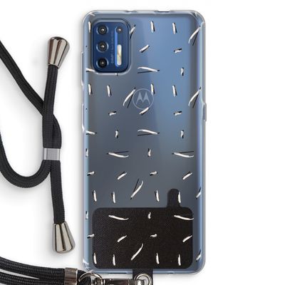 Hipster stripes: Motorola Moto G9 Plus Transparant Hoesje met koord