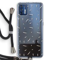 Hipster stripes: Motorola Moto G9 Plus Transparant Hoesje met koord