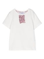 Simonetta t-shirt en coton à volants - Blanc - thumbnail