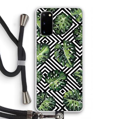 Geometrische jungle: Samsung Galaxy S20 Transparant Hoesje met koord