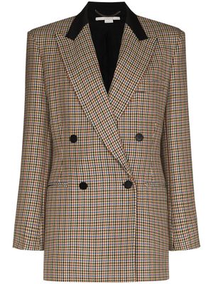Stella McCartney blazer croisé à motif pied-de-poule - Tons neutres