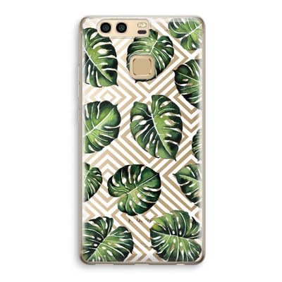 Geometrische jungle: Huawei P9 Transparant Hoesje