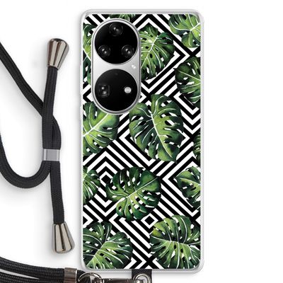 Geometrische jungle: Huawei P50 Pro Transparant Hoesje met koord