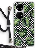 Geometrische jungle: Huawei P50 Pro Transparant Hoesje met koord