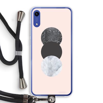 Marmeren cirkels: Honor Play 8A Transparant Hoesje met koord