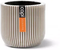 Capi nature groove indoor bol bloempot 14x13 cm ivoor