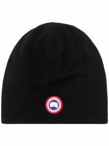 Canada Goose bonnet à patch logo - Noir