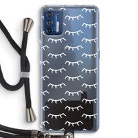 Wimpers: Motorola Moto G9 Plus Transparant Hoesje met koord