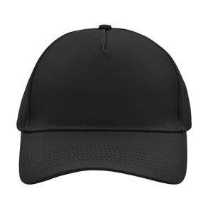 Baseball pet/cap 5 panels - zwart - volwassenen - Voordelige caps - katoen