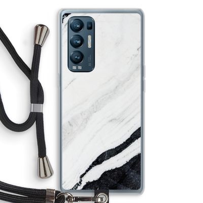 Elegante marmer: Oppo Find X3 Neo Transparant Hoesje met koord