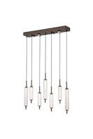 Hanglamp Cattail 7Lt LED Latte metal with clear glass