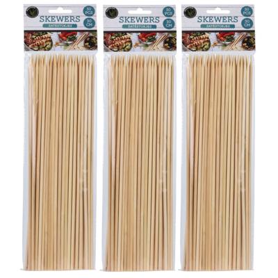 Bamboe houten sate prikkers - spiezen - 30 cm - 150x stuks - Vleespennen - BBQ spiezen
