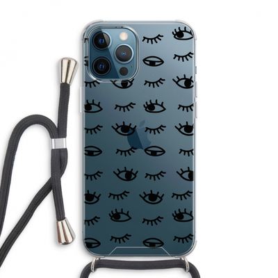 Eye pattern #2: iPhone 12 Pro Max Transparant Hoesje met koord