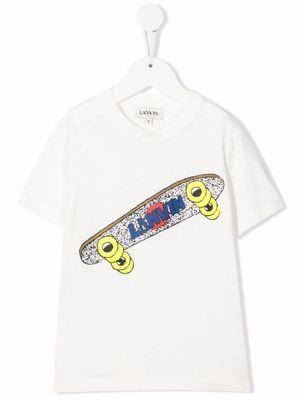 Lanvin Enfant t-shirt à logo imprimé - Blanc