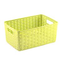 Opbergmand - Kastmand - rotan kunststof - limegroen - 12 Liter - 30 x 37 x 13 cm