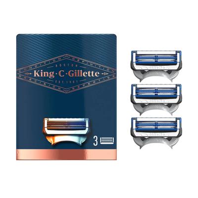 Gillette King C. Gillette Gezicht en Contouren Scheermesjes - 3 Stuks