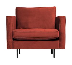 WOOOD Fauteuil 'Rodeo' Classic, Velvet, kleur Chestnut