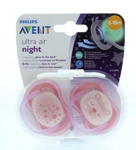 Avent Fopspeen nacht meisje 6-18 maanden (2 st)